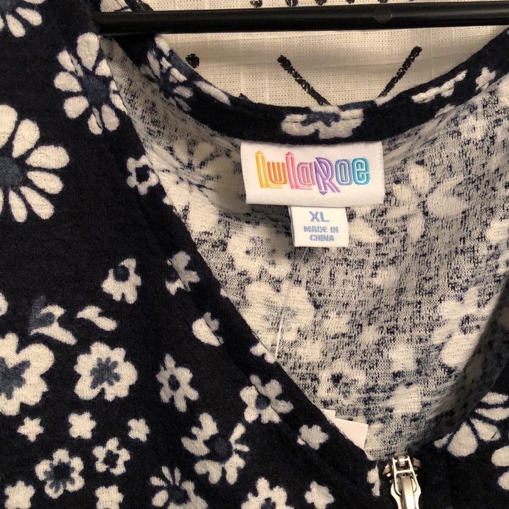 Lularoe floral Rachael zipper tank XL NWT - Picture 2 of 5